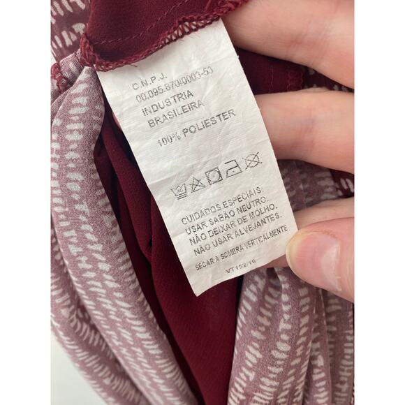 CASUAL CASUAL STREET MAROON PRINTED DRESS SIZE MEDIUM - Picture 9 of 9